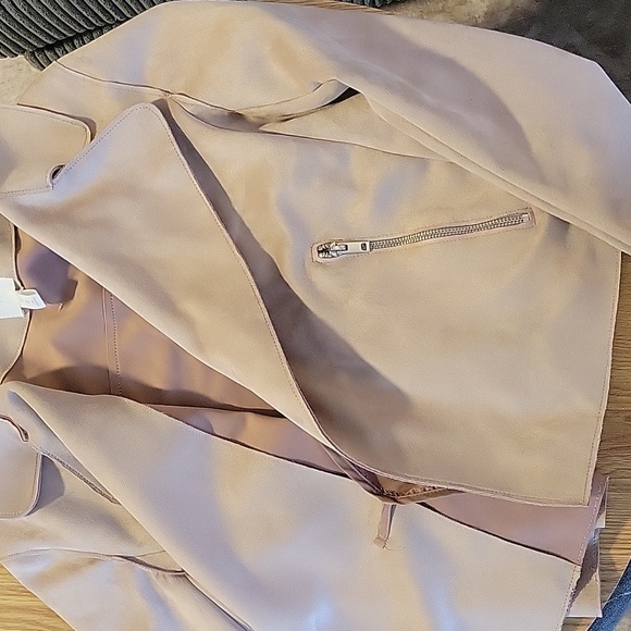Nude Pink Suede Jacket - Picture 4 of 5